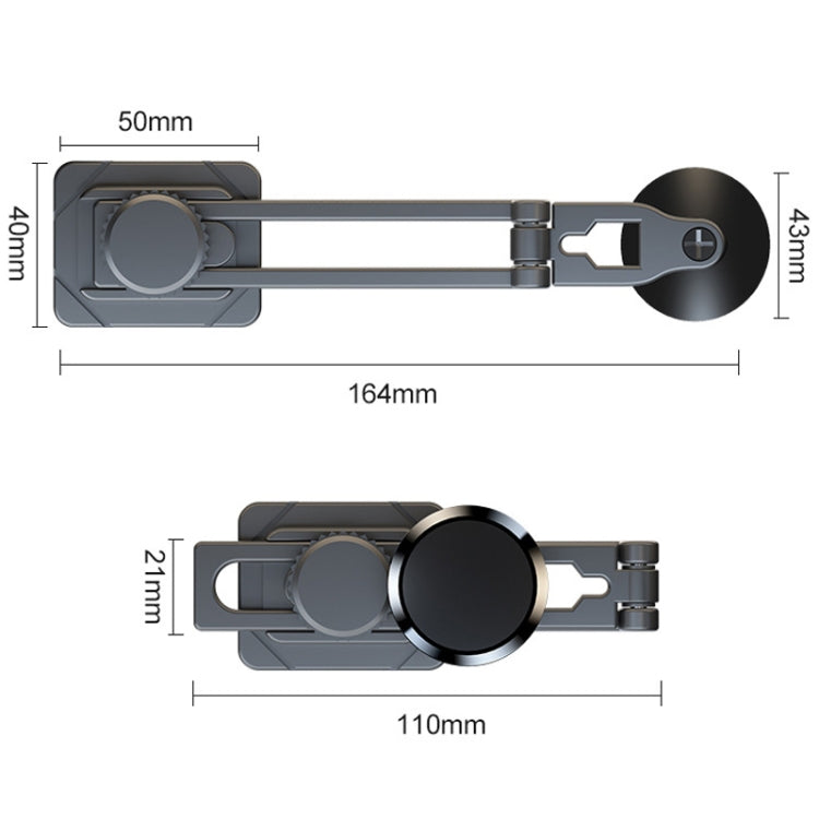 D31 Foldable Suspension Car Phone Holder Magnetic Slide Type Metal Navigation Stand - Car Holders by PMC TechLife | Online Shopping South Africa | PMC TechLife | Buy Now Pay Later Mobicred