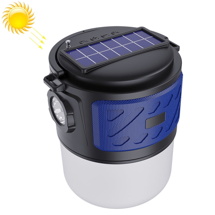 DV-V12 Outdoor Solar Camping Light FM Card Bluetooth Speaker(Blue) - Camping Lighting by PMc TechLife | Online Shopping South Africa | PMc TechLife | Buy Now Pay Later Mobicred
