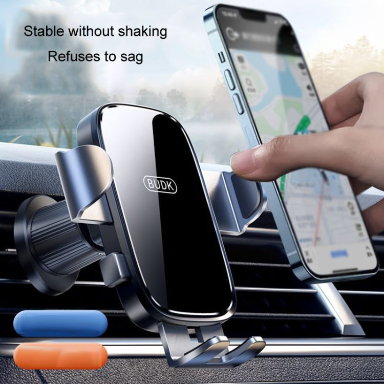 BUDK Anti-shake Car Phone Bracket Car Navigation Air Vent Fixed Gravity Support Stand(Black) - Car Holders by BUDK | Online Shopping South Africa | PMC Jewellery | Buy Now Pay Later Mobicred