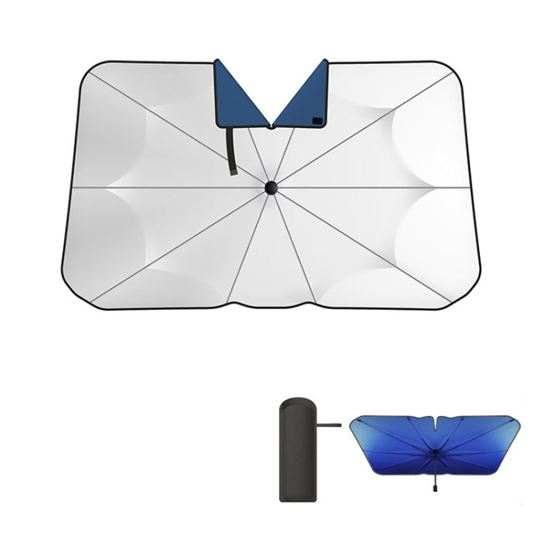 140x79cm Car Front Gear Opening Style Insulated Sun Protection Parasol(Blue Base Cloth) - Window Foils & Solar Protection by PMC TechLife | Online Shopping South Africa | PMC TechLife | Buy Now Pay Later Mobicred