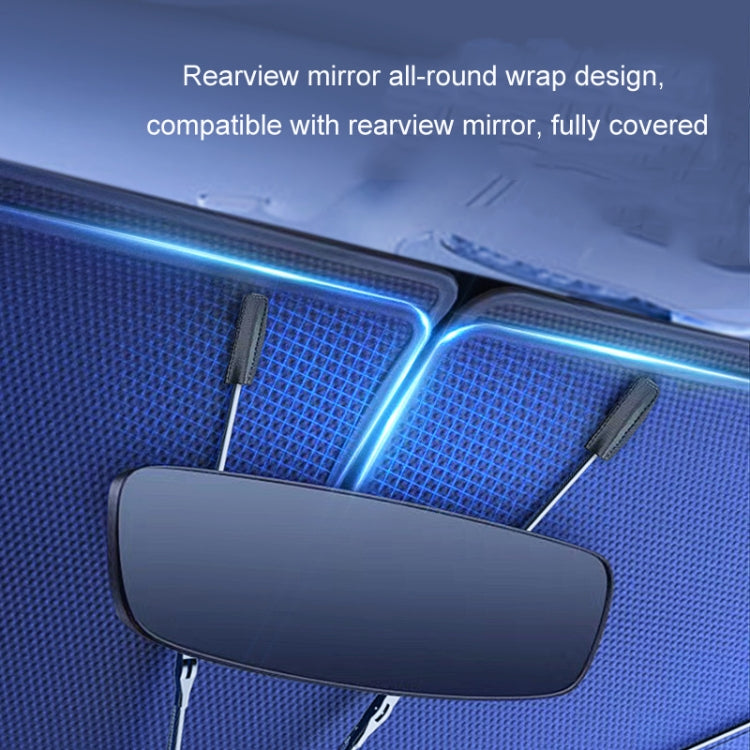 140x79cm Car Front Gear Opening Style Insulated Sun Protection Parasol(Blue Base Cloth) - Window Foils & Solar Protection by PMC TechLife | Online Shopping South Africa | PMC TechLife | Buy Now Pay Later Mobicred