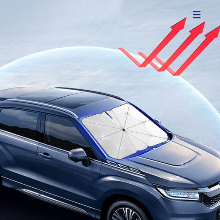 120x65cm Car Front Gear Opening Style Insulated Sun Protection Parasol(Blue Base Cloth) - Window Foils & Solar Protection by PMC TechLife | Online Shopping South Africa | PMC TechLife | Buy Now Pay Later Mobicred