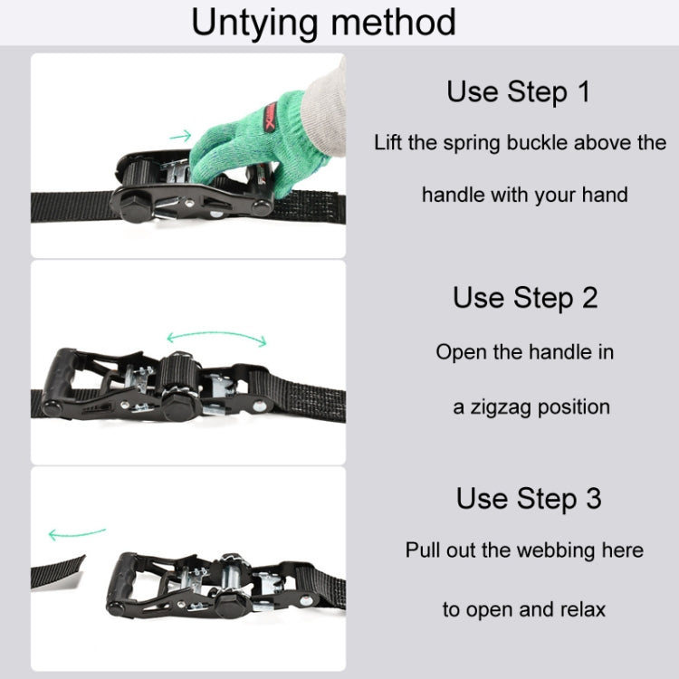 Motorcycle Ratchet Tensioner Cargo Bundling And Luggage Fixing Straps, Length: 4m - Towing Bars by PMC TechLife | Online Shopping South Africa | PMC TechLife | Buy Now Pay Later Mobicred