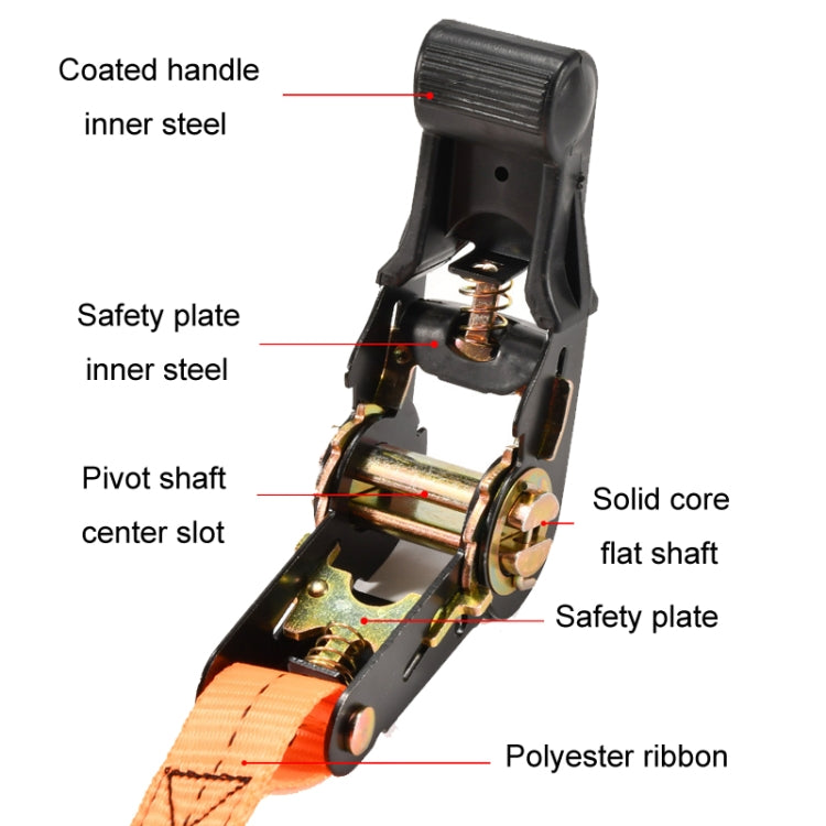 Motorcycle Ratchet Tensioner Cargo Bundling And Luggage Fixing Straps, Specification: Orange 4m - Towing Bars by PMC TechLife | Online Shopping South Africa | PMC TechLife | Buy Now Pay Later Mobicred