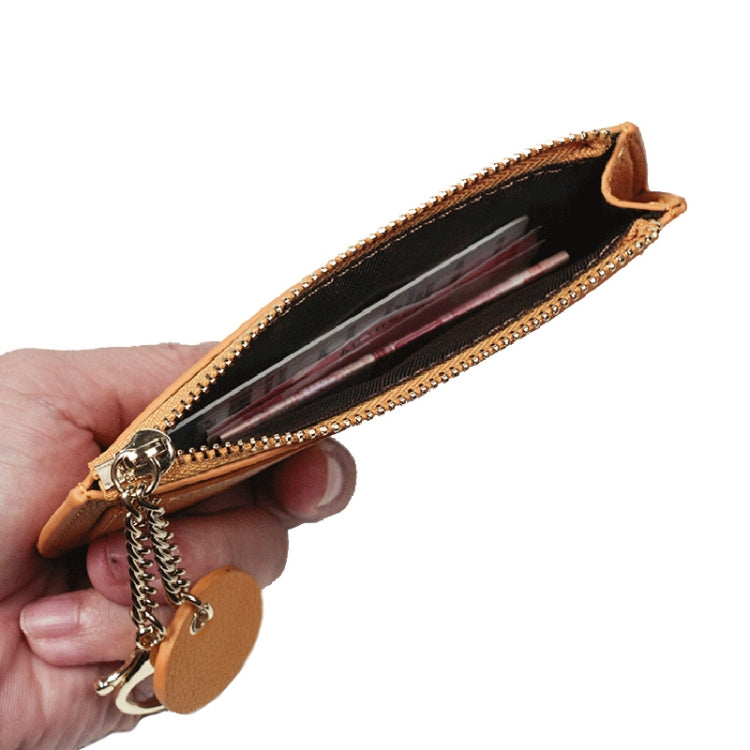 Leisure Ultra-thin Ladies Coin Purse Zippered Mini Wallet(Yellow) - Card & Passport Bags by Pieru | Online Shopping South Africa | PMC TechLife | Buy Now Pay Later Mobicred