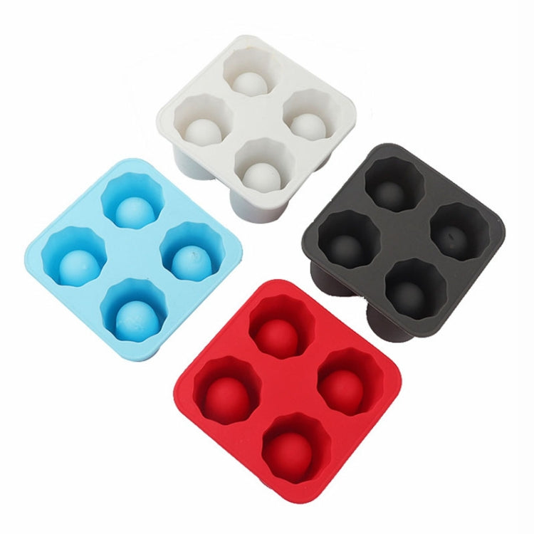 Four Hole Ice Cup Silicone Mold Compartment Cylindrical Coke Whiskey Ice Cube Maker Mold(Red) - Food Molds by PMC TechLife | Online Shopping South Africa | PMC TechLife