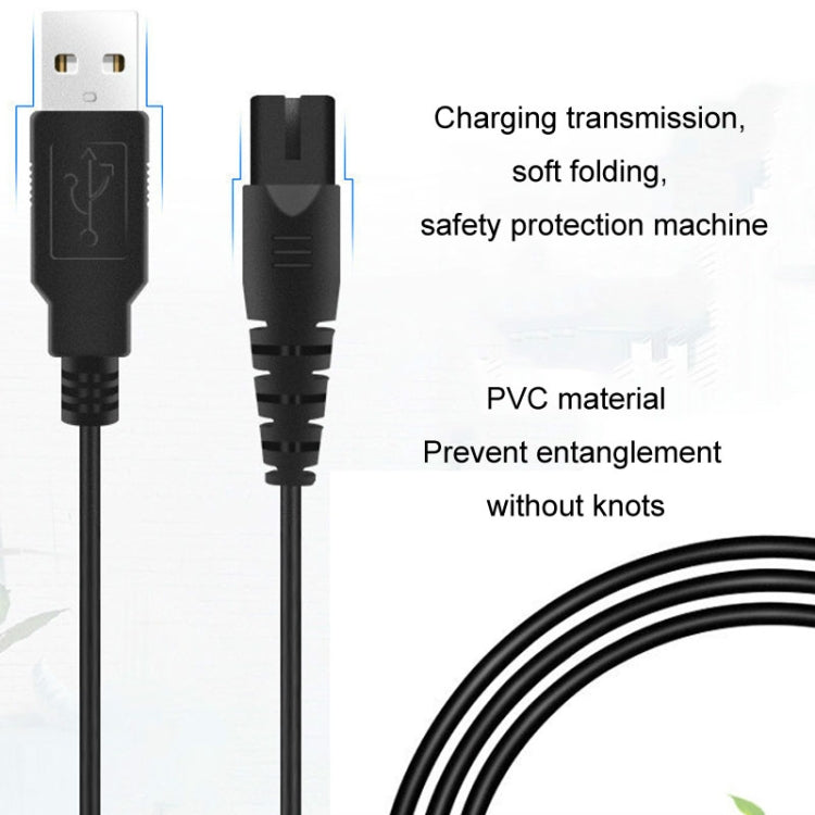 1.25m For Shaver / Water Refill Device USB TTo 8-Figure Tail Charging Cable Power Cord(White) - Shavers Parts by PMC TechLife | Online Shopping South Africa | PMC TechLife | Buy Now Pay Later Mobicred