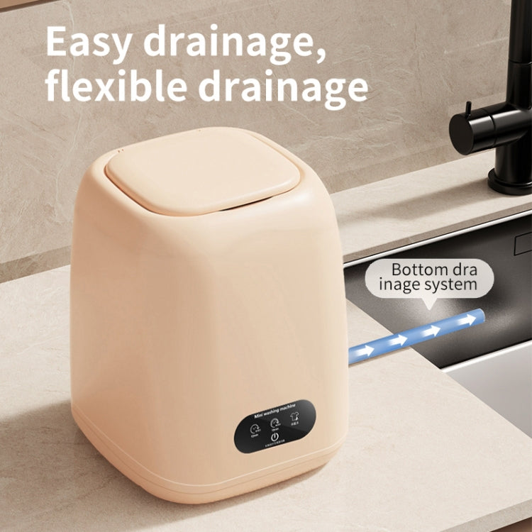 Small Household Portable Underwear Washing Machine, Size: EU Plug(Milk Yellow) - free shipping - PMC TechLife - Order now!