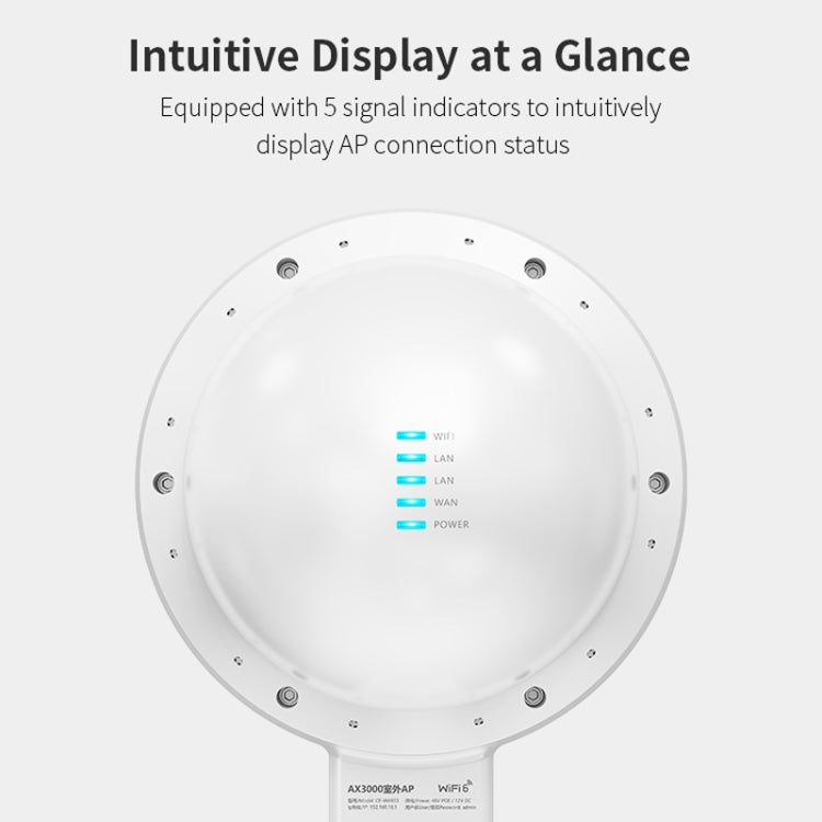 COMFAST WA933 Wi-Fi6  3000Mbps Outdoor Access Point Dual Band Waterproof Wireless Router Support VLAN(US Plug) - free shipping - PMc TechLife - Order now!