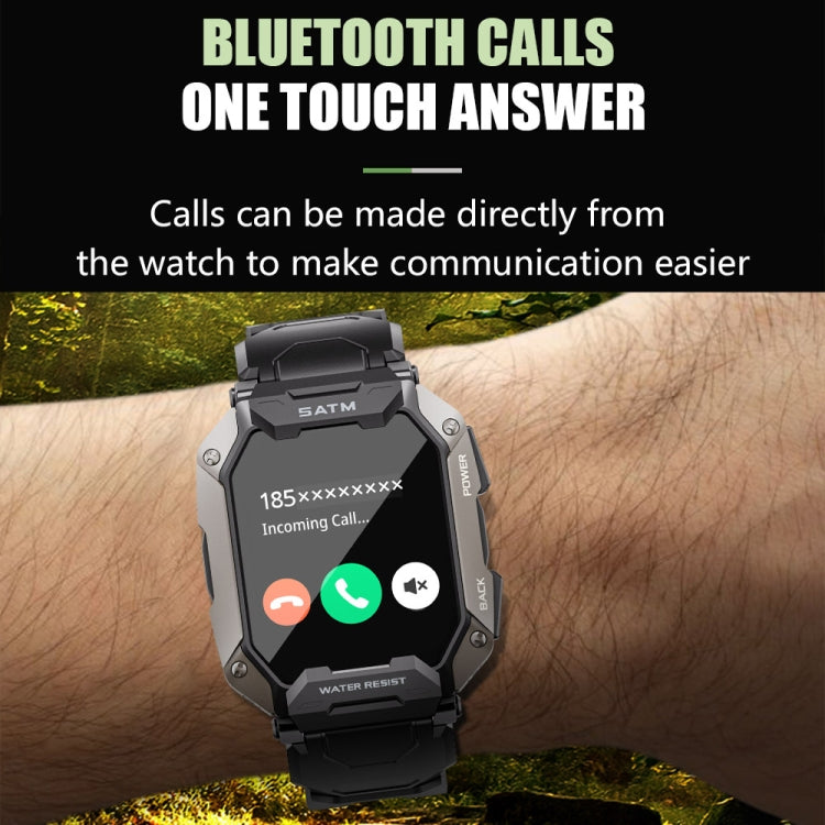 C20Plus 1.81-inch Health Monitoring Waterproof Bluetooth Call Smart Watch, Color: Black Bamboo Knot - Smart Watches by PMC Jewellery | Online Shopping South Africa | PMC Jewellery | Buy Now Pay Later Mobicred