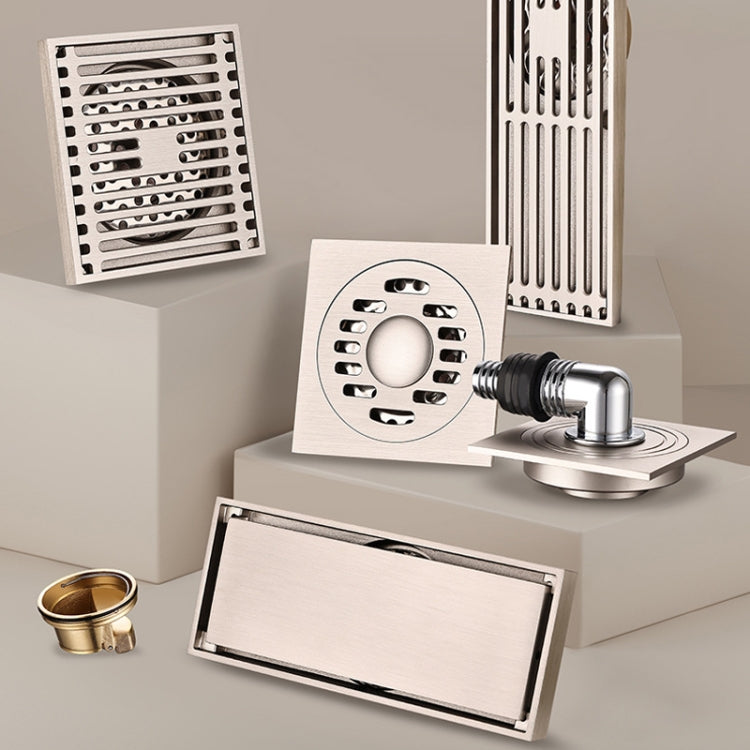 All Copper Brushed Anti-Odor Floor Drain Gravity Copper Core Bathroom Floor Drain, Specification: Round Straight Strip Dual Use - Drain Strainers by PMc TechLife | Online Shopping South Africa | PMc TechLife | Buy Now Pay Later Mobicred