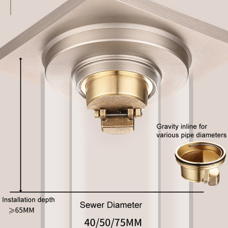 All Copper Brushed Anti-Odor Floor Drain Gravity Copper Core Bathroom Floor Drain, Specification: 8x30cm Long Medium Drain - Drain Strainers by PMc TechLife | Online Shopping South Africa | PMc TechLife | Buy Now Pay Later Mobicred