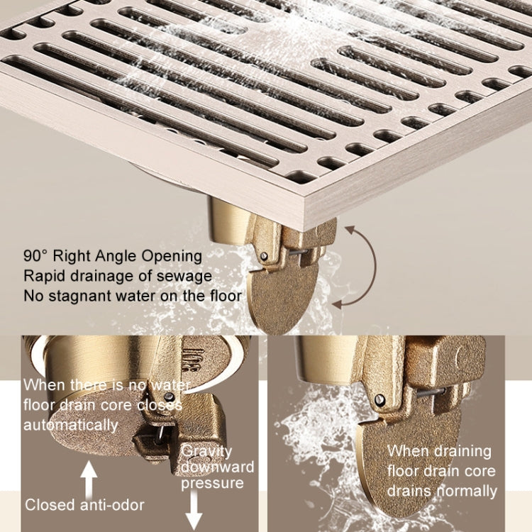 All Copper Brushed Anti-Odor Floor Drain Gravity Copper Core Bathroom Floor Drain, Specification: Sealed for Washing Machine - Drain Strainers by PMc TechLife | Online Shopping South Africa | PMc TechLife | Buy Now Pay Later Mobicred