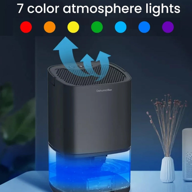 1L 36W Air Dehumidifier for Home Damp Drying Clothes with 7 colors Light US Plug(White) - free shipping - PMC TechLife - Order now!
