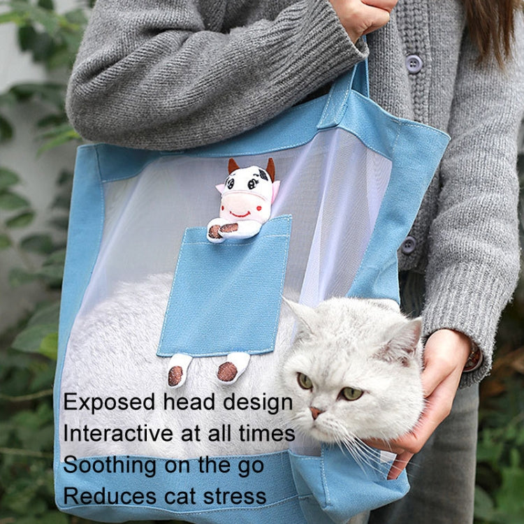 Handheld Large Capacity Breathable Exposed Canvas Cat Bag Outdoor Portable Pet Bag(Green) - Pet Bags by PMC TechLife | Online Shopping South Africa | PMC TechLife | Buy Now Pay Later Mobicred
