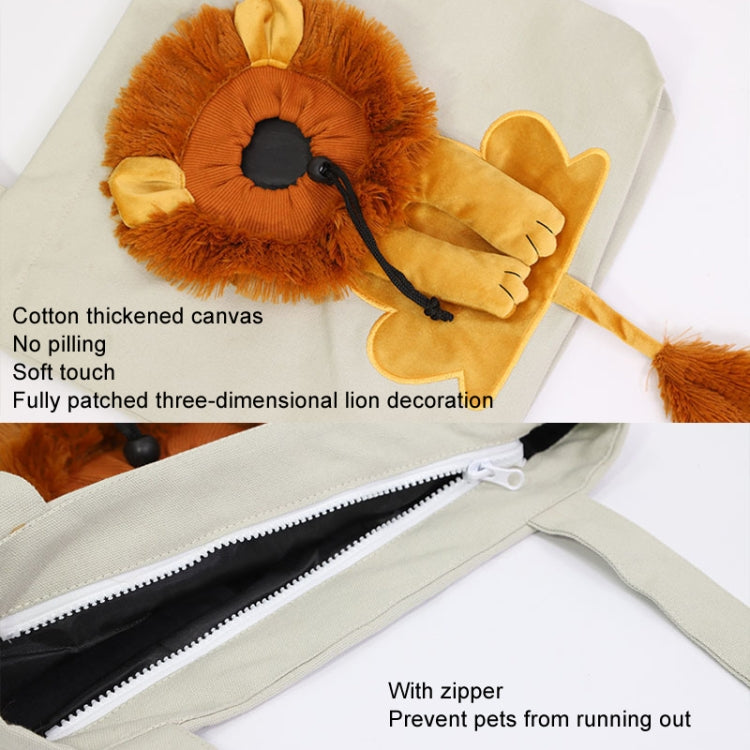 Canvas Expandable Little Lion Shape Cat Bag Small Dog Handbag, Size: Small (Dark Gray) - Pet Bags by PMC TechLife | Online Shopping South Africa | PMC TechLife | Buy Now Pay Later Mobicred
