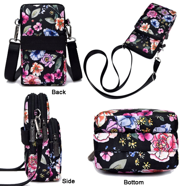 Printed Crossbody Mobile Phone Bag Mini Wallet With Arm Band, Style: Coffee Printed - Single-shoulder Bags by PMC TechLife | Online Shopping South Africa | PMC TechLife | Buy Now Pay Later Mobicred