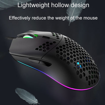 XUNSVFOX XYH90 Wired Hollow Hole Mouse RGB Illuminated Macro Programming Gaming Mouse(Black) - Wired Mice by XUNSVFOX | Online Shopping South Africa | PMC Jewellery | Buy Now Pay Later Mobicred