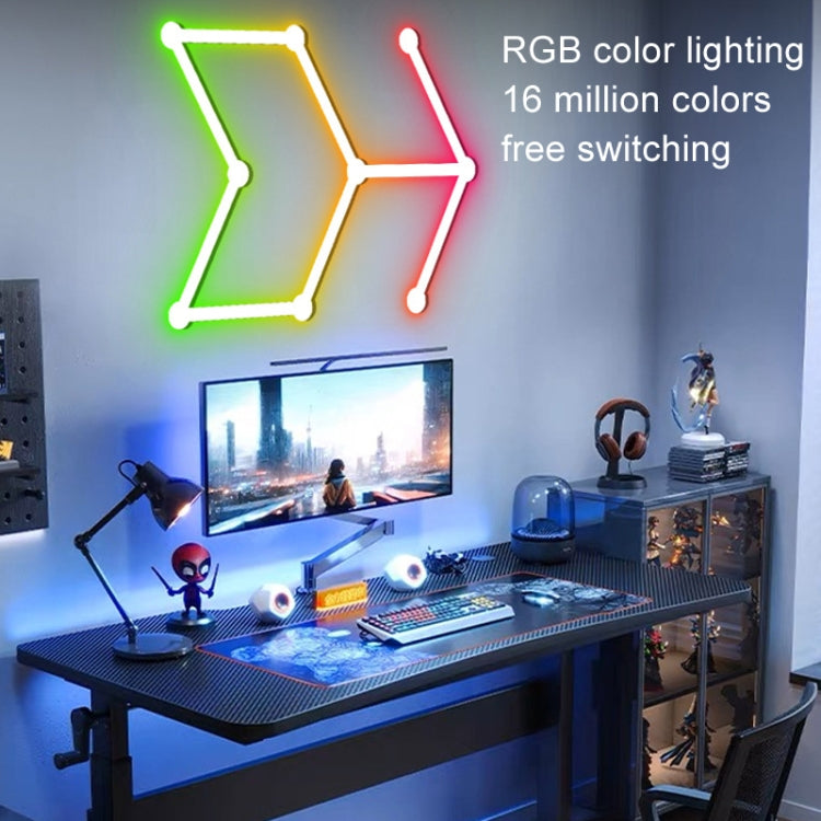 JSK-P22 5V Bluetooth RGB Stitching Light E-Sports Atmosphere Decorative Lamp, Style: 6 Sections+USB To DC Line+EU Plug(White) - free shipping - PMC TechLife - Order now!