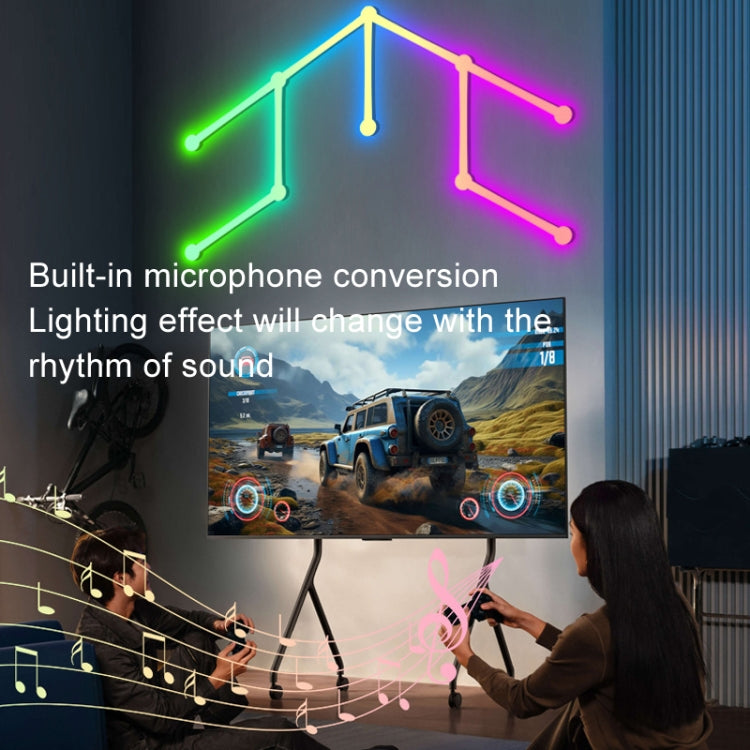JSK-P22 5V Bluetooth RGB Stitching Light E-Sports Atmosphere Decorative Lamp, Style: 9 Sections+USB To DC Line+EU Plug(Black) - Novelty Lighting by PMC TechLife | Online Shopping South Africa | PMC TechLife | Buy Now Pay Later Mobicred