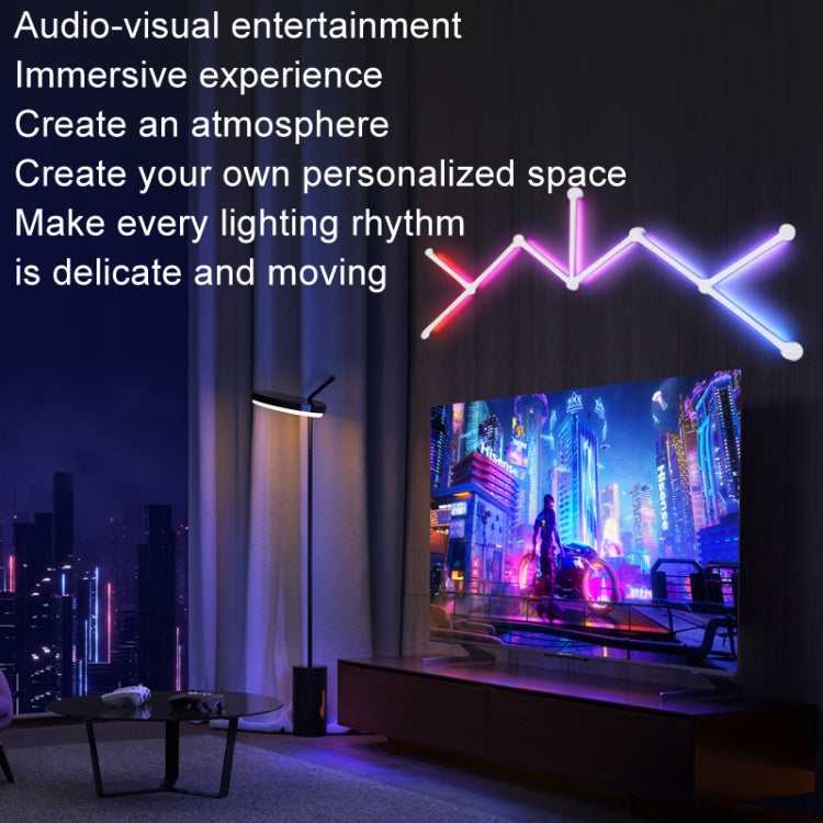 JSK-P22 5V Bluetooth RGB Stitching Light E-Sports Atmosphere Decorative Lamp, Style: 6 Sections+USB To DC Line+EU Plug(Black) - Novelty Lighting by PMC TechLife | Online Shopping South Africa | PMC TechLife | Buy Now Pay Later Mobicred