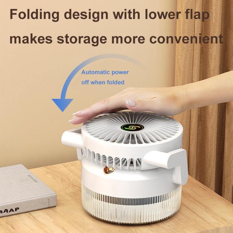 USB Charging Folding Desktop Spray Humidification Fan with Night Light(White) - Electric Fans by PMC TechLife | Online Shopping South Africa | PMC TechLife | Buy Now Pay Later Mobicred