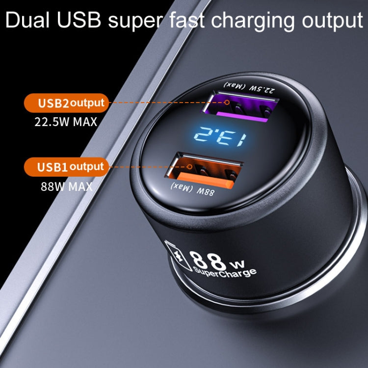 88W Vehicle Mini Fast Charging Charger Car One To Two Cigarette Lighter - Car Charger by PMC Jewellery | Online Shopping South Africa | PMC Jewellery | Buy Now Pay Later Mobicred