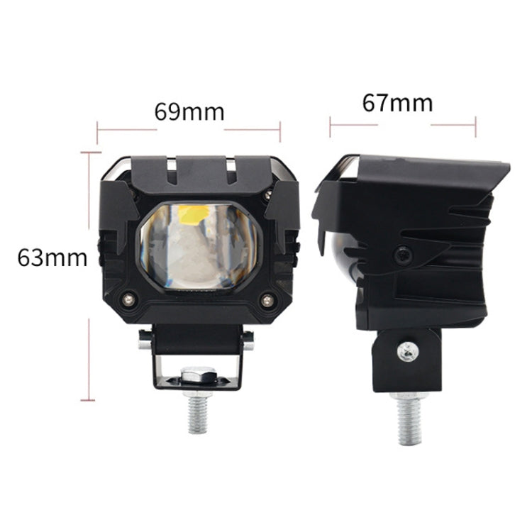 Motorcycle Strong Light With Lens Spotlight Electrical Bike Conversion Spotlight Paving Light(White And Yellow Dual Light) - Headlights by PMC TechLife | Online Shopping South Africa | PMC TechLife | Buy Now Pay Later Mobicred