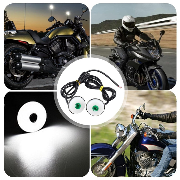 2pcs 23mm Motorcycle Eagle Eye Light Reverse Rearview Mirror Spotlight(Green) - Eagle Eye Lamps by PMC Jewellery | Online Shopping South Africa | PMC Jewellery | Buy Now Pay Later Mobicred