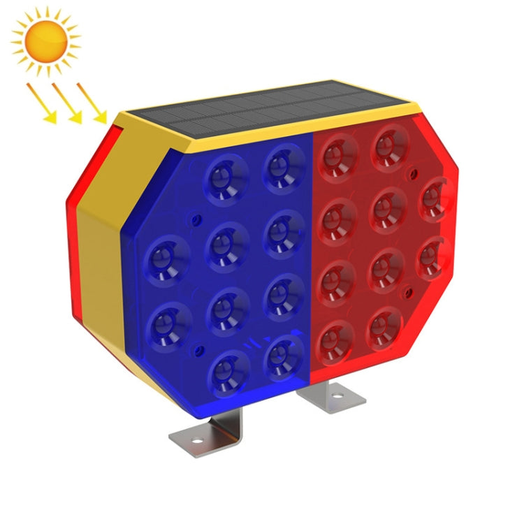 C1A Solar Powered Double Sided LED Barricade Light Traffic Signal Red And Blue Strobe Road Warning Lights - Warning Lights by PMC TechLife | Online Shopping South Africa | PMC TechLife | Buy Now Pay Later Mobicred