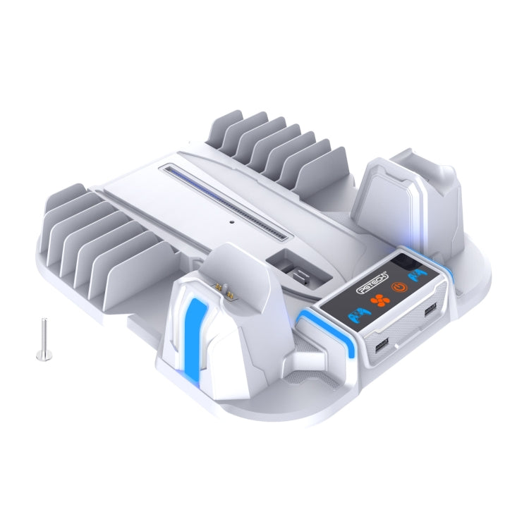 For Sony PS5 Slim PGTECH GP-521 Handle Charging Base Host Cooling Rack With Disc Rack(White) - free shipping - PMC Jewellery - Order now!