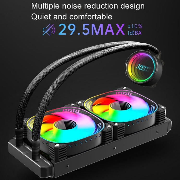 COOLMOON CM-YM-240T Digital ARGB Lens Edition Integrated Water Cooling CPU Cooler Temperature Display CPU Fan(White) - free shipping - PMC Jewellery - Order now!