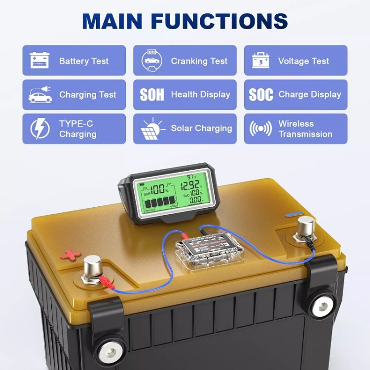ANCEL 12V LED Car Battery Tester SOH/SOC Rechargeable Battery Analysis Tool - free shipping - PMC TechLife - Order now!