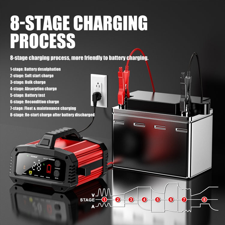 FOXSUR 25A 12V/24V Portable High-Power Car Ship Motorcycle Charger(UK Plug) - Battery Charger by FOXSUR | Online Shopping South Africa | PMC Jewellery | Buy Now Pay Later Mobicred