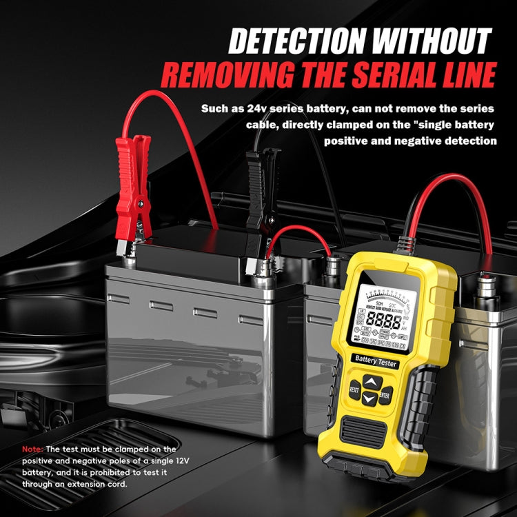 FOXSUR 12V/24V Automotive Lead-acid Battery Internal Resistance Rapid Analyzer(Yellow) - Electronic Test by FOXSUR | Online Shopping South Africa | PMC TechLife | Buy Now Pay Later Mobicred