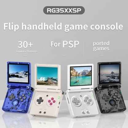 ANBERNIC RG35XXSP 3.5'' IPS Screen Flip Handheld Console Linux System WIFI Retro Video Game Player  64G+128G(Silver) - Pocket Console by ANBERNIC | Online Shopping South Africa | PMC Jewellery | Buy Now Pay Later Mobicred