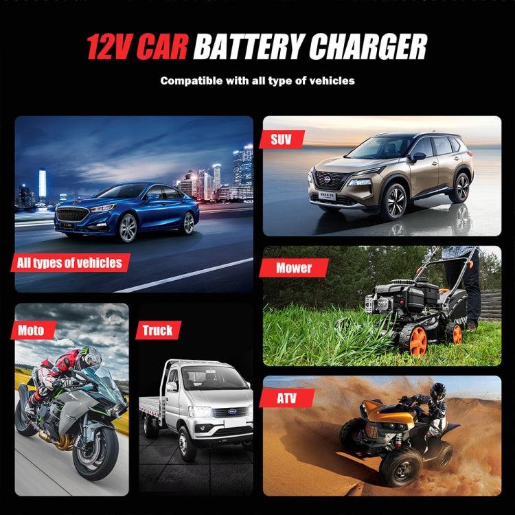 FOXSUR Cars Motorcycles 12V Lithium Cattery Charger With Battery Detection(EU Plug) - Battery Charger by FOXSUR | Online Shopping South Africa | PMC Jewellery | Buy Now Pay Later Mobicred