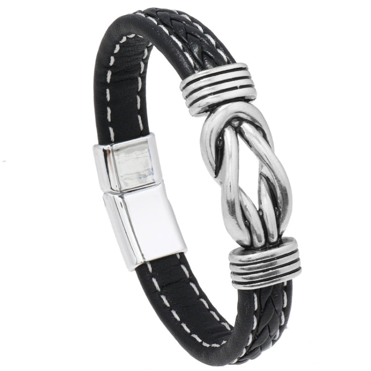 Simple Alloy Magnetic Clasp Leather Bracelet Personalized Braided Bracelet, Style: Black 22.5cm - Bracelets by PMC Jewellery | Online Shopping South Africa | PMC Jewellery | Buy Now Pay Later Mobicred