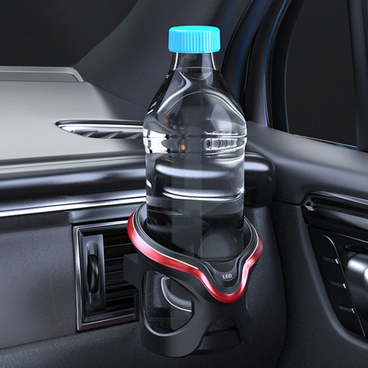 Car Cup Holder Air Conditioner Outlet Multifunctional Storage Rack, Color: Black Red LED Light - Car Drink Holders by PMC Jewellery | Online Shopping South Africa | PMC Jewellery | Buy Now Pay Later Mobicred