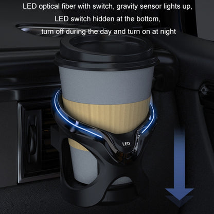 Car Cup Holder Air Conditioner Outlet Multifunctional Storage Rack, Color: Black Silver LED Light - Car Drink Holders by PMC Jewellery | Online Shopping South Africa | PMC Jewellery | Buy Now Pay Later Mobicred