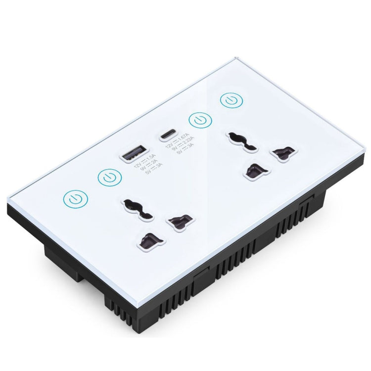 Graffiti Smart Socket With Switch USB+Type-C Dual Port Remote Control Socket, UK Plug, Style: ZigBee White - Smart Socket by PMC TechLife | Online Shopping South Africa | PMC TechLife | Buy Now Pay Later Mobicred