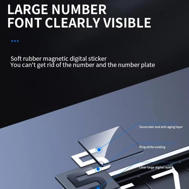 Metal Hidden Temporary Parking Number Plate Ornaments, Color: Single Number Gray - Parking Card by PMC TechLife | Online Shopping South Africa | PMC TechLife | Buy Now Pay Later Mobicred