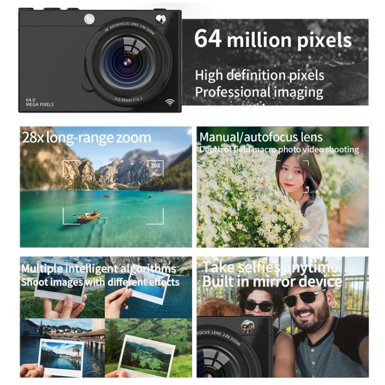 High-Definition CCD Digital Camera 64 Million WiFi Card Camera, Color: White - Video Cameras by PMC TechLife | Online Shopping South Africa | PMC TechLife | Buy Now Pay Later Mobicred