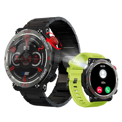 LOKMAT ZEUS 5 PRO 1.46 Inch 5ATM Waterproof Flashlight Bluetooth Call Smart Watch(Black) - Smart Watches by LOKMAT | Online Shopping South Africa | PMC Jewellery | Buy Now Pay Later Mobicred