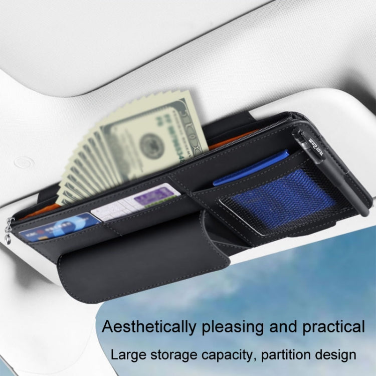 Multi-functional Car Sunshade Sunglasses ID Ticket Storage Bag Car Sun Visor Eyeglasses Case(Grey) - Stowing Tidying by PMC TechLife | Online Shopping South Africa | PMC TechLife | Buy Now Pay Later Mobicred
