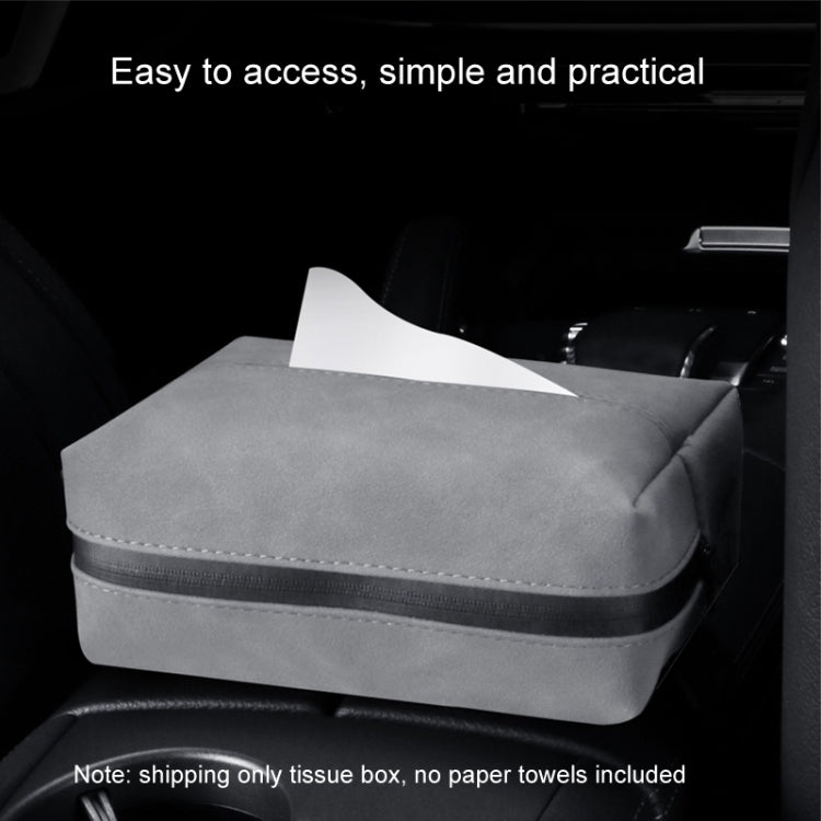 Car Armrest Box Tissue Box Car Sun Visor Seat Back Hanging Tissue Storage Bag(Grey) - Tissue Boxes by PMC TechLife | Online Shopping South Africa | PMC TechLife | Buy Now Pay Later Mobicred