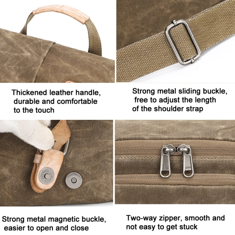 Camera Shoulder Messenger Bag Batik Canvas Waterproof Photography SLR Camera Bag(Army Green) - Strap Satchel by PMC TechLife | Online Shopping South Africa | PMC TechLife | Buy Now Pay Later Mobicred