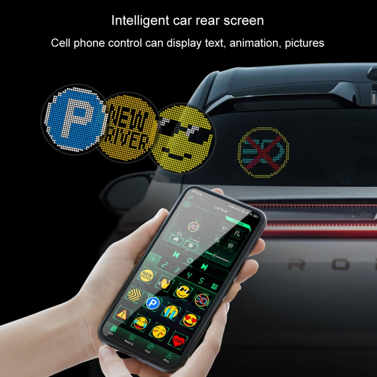 HI.GROOM Car LED Customized Pixel Emoji Lights Bluetooth Remote Control Interactive AI Screen, Style: No Remote Control - Car Monitor by HI.GROOM | Online Shopping South Africa | PMC Jewellery | Buy Now Pay Later Mobicred