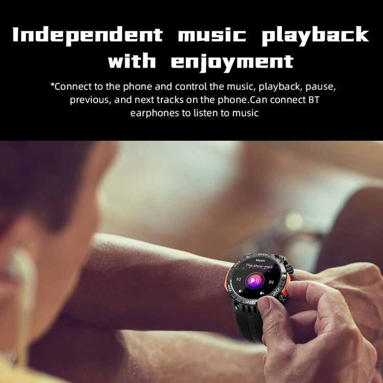 LOKMAT ZEUS6 PRO 1.46-Inch IP68 Waterproof SOS Flashlight Bluetooth Smart Watch(Black) - free shipping - PMC TechLife - Order now!