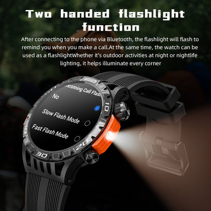 LOKMAT ZEUS6 PRO 1.46-Inch IP68 Waterproof SOS Flashlight Bluetooth Smart Watch(Black) - Smart Watches by LOKMAT | Online Shopping South Africa | PMC Jewellery | Buy Now Pay Later Mobicred